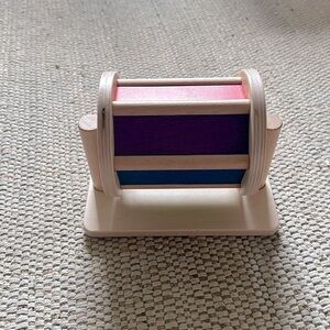 Wooden Spinning Drum Toy - Pink, Purple, and Blue